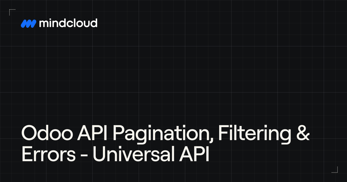 Odoo API Pagination, Filtering & Errors - Universal API